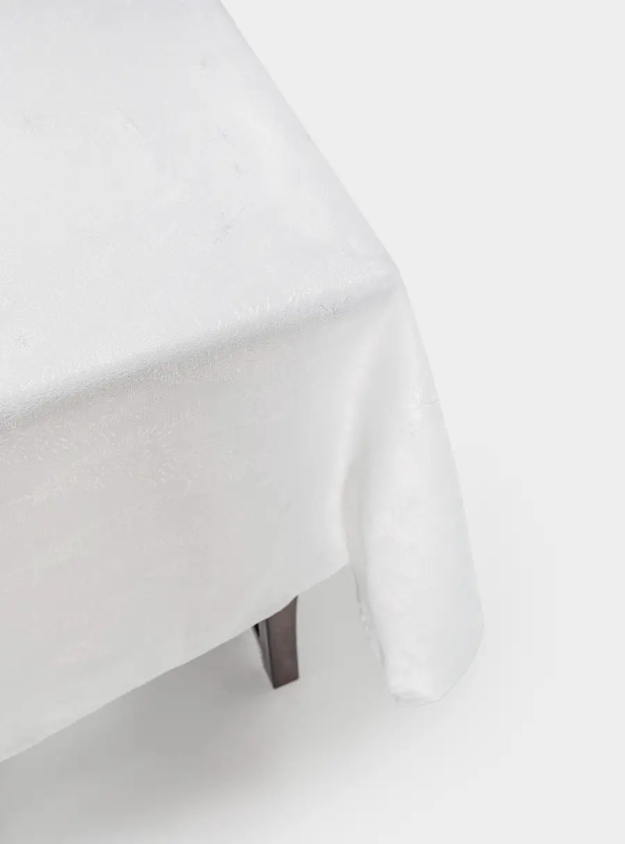 Скатерть, 170х250 см, жаккард, полиэстер, белая, Ели, White forest ,image-3