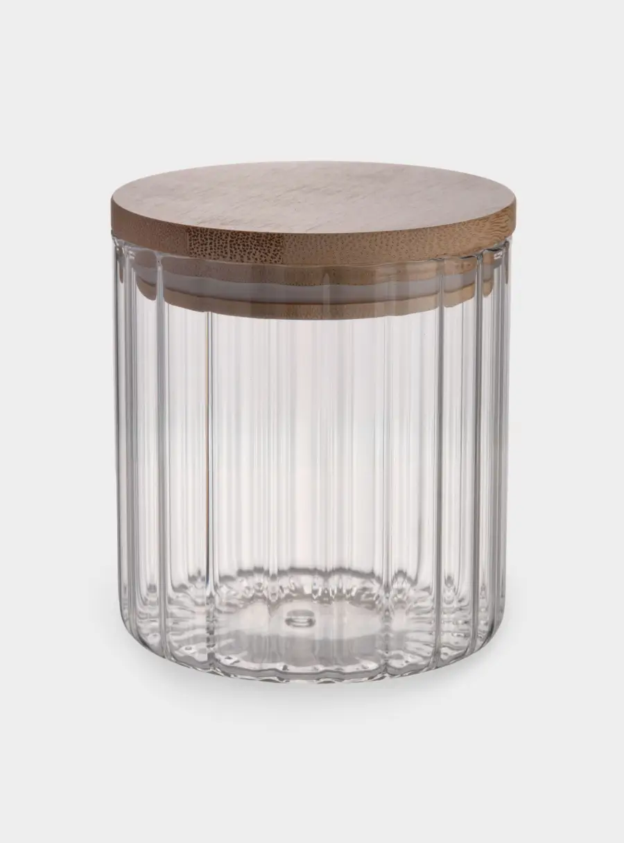 Банка для сыпучих продуктов, 500 мл, стекло Б/бамбук, Grand ,image-0