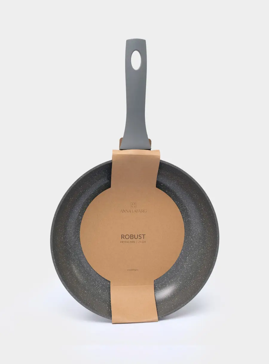 Сковорода, 24 см, с покрытием, алюминий, серо-черная, Robust, image-5