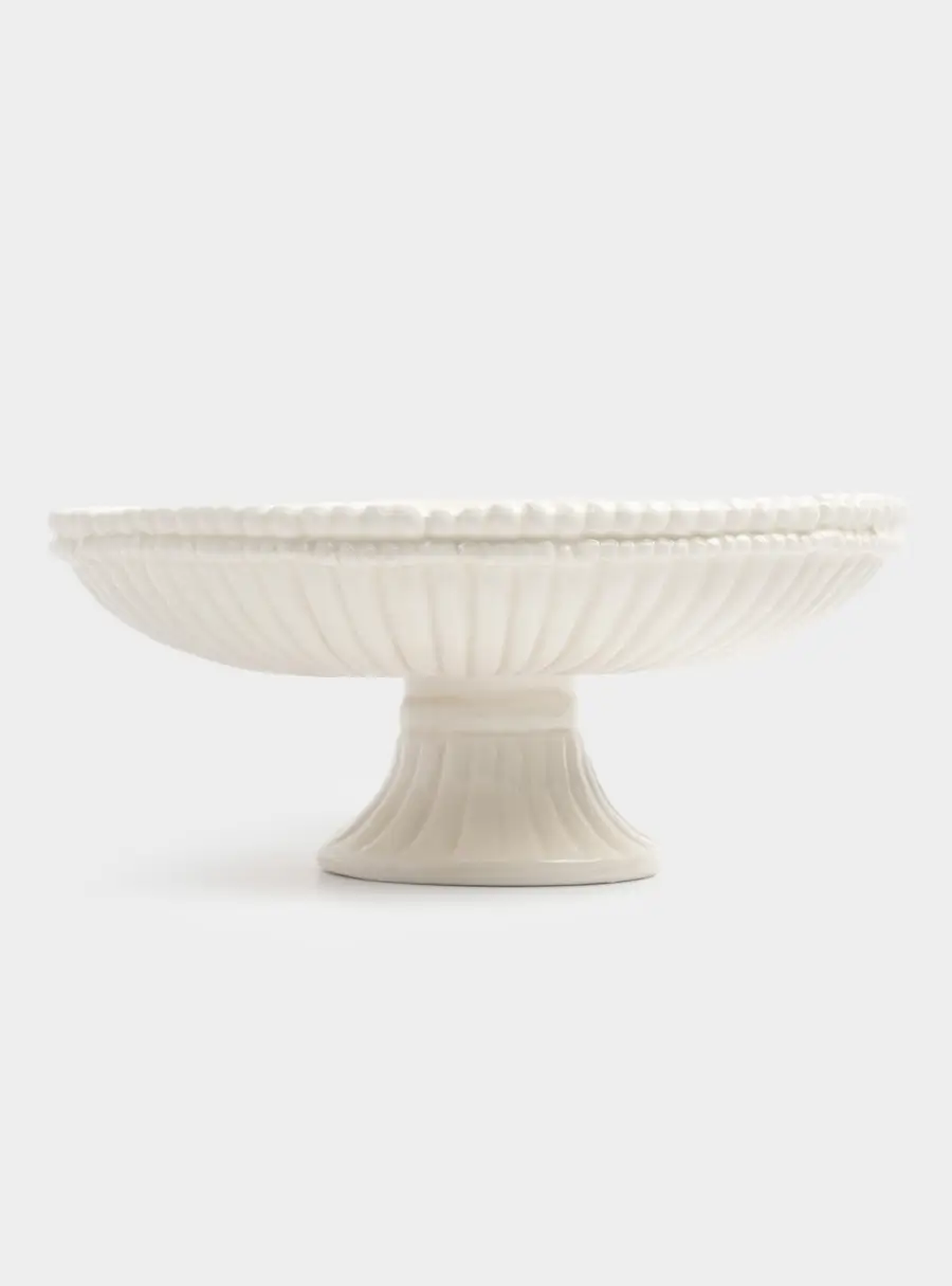 Блюдо на ножке, 17х9 см, керамика, белое, Tulip, image-6