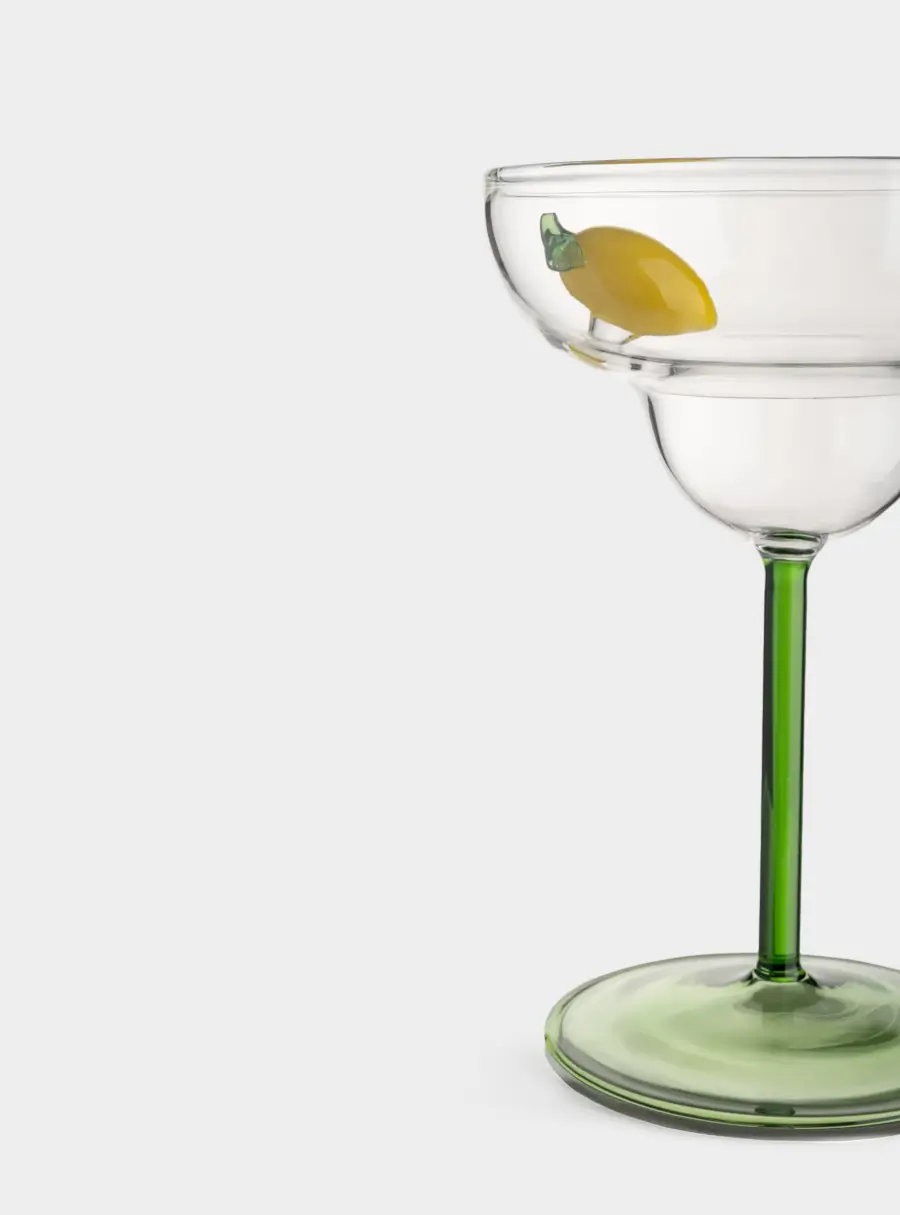 Бокал-креманка для шампанского, 260 мл, стекло Б, зеленая ножка, Лимон, Lemon ,image-2