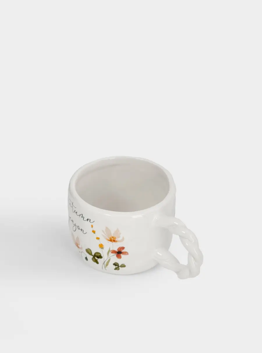 Кружка, 450 мл, керамика D, молочная, Цветы и листья, Autumn motifs, image-4