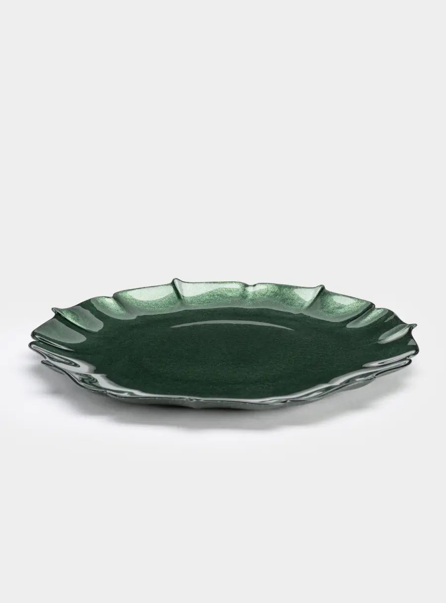 Тарелка обеденная, 28 см, стекло, зеленая, Seville ,image-2