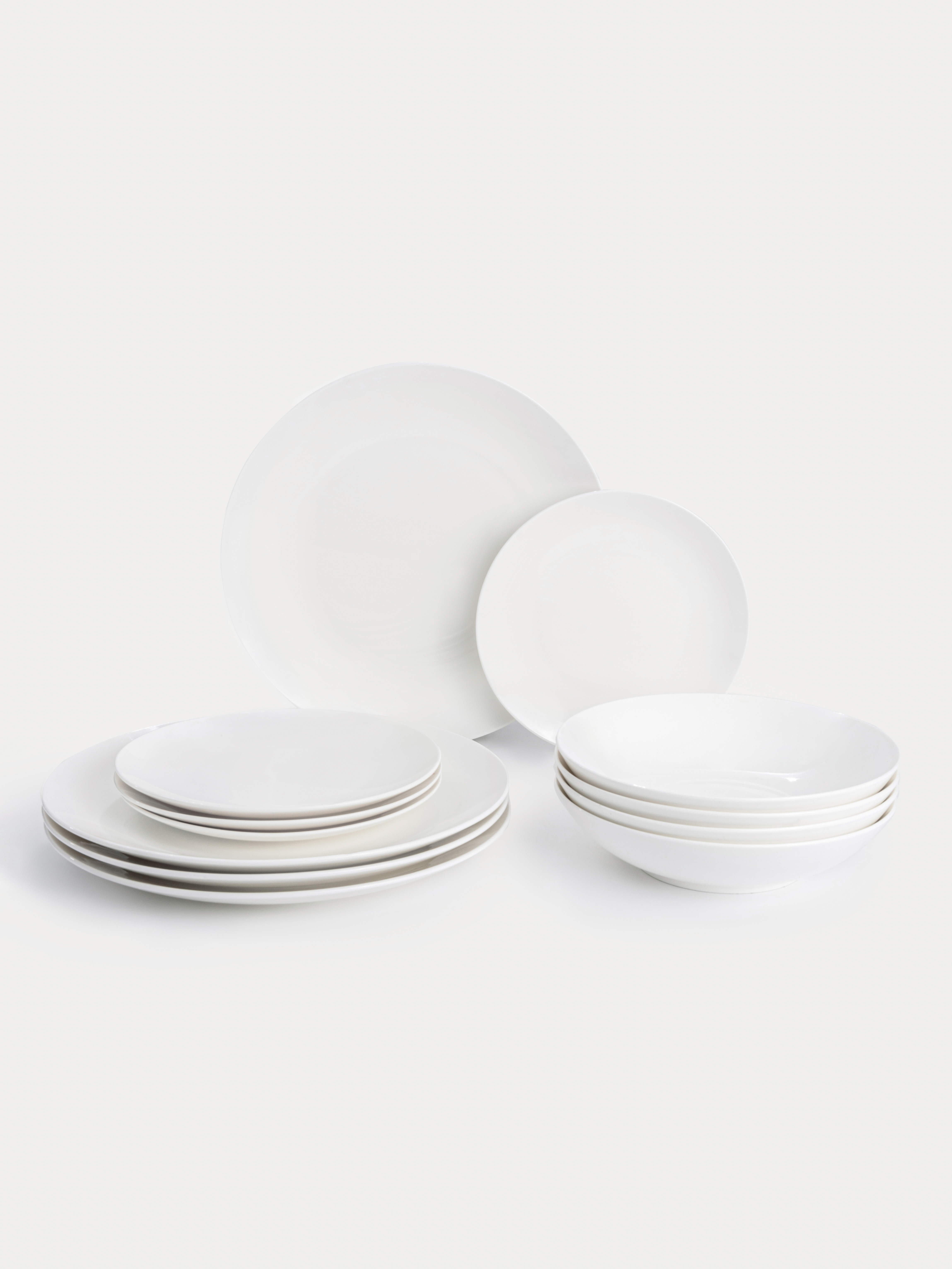 Сервиз обеденный, 4 перс, 12 пр, фарфор P, белый, White Basics, image-2