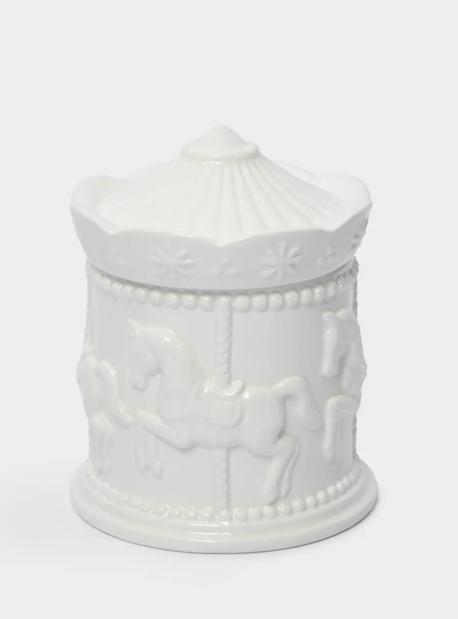 Емкость для хранения, 11х12 см, 550 мл, керамика, молочная, Карусель, Horse ,image-1