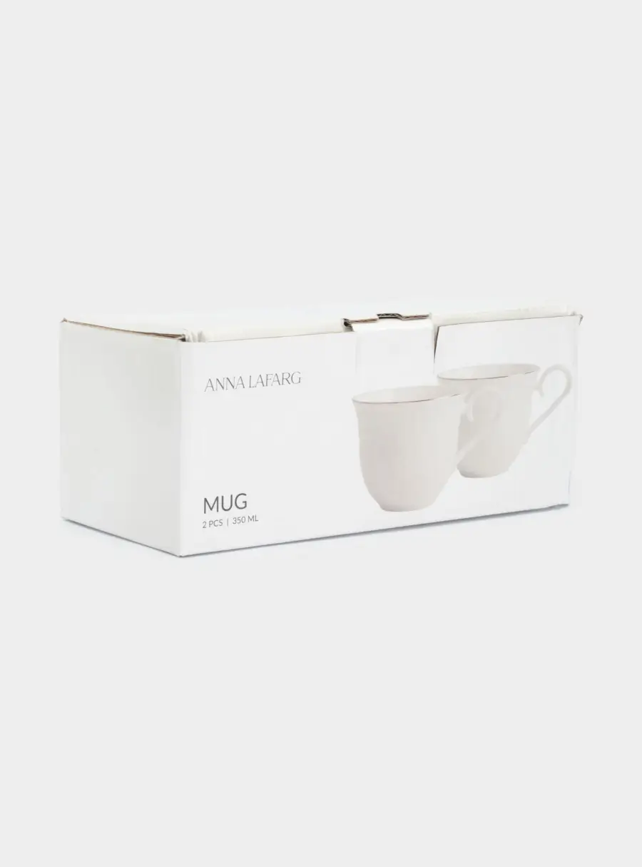 Кружка, 350 мл, 2 шт, фарфор F, белая, с серебристым кантом, Dynasty, image-8