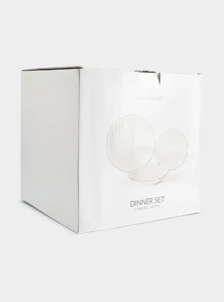 Сервиз обеденный, 6 перс, 18 пр, фарфор F, белый, с серебристым кантом, Dynasty, image-15