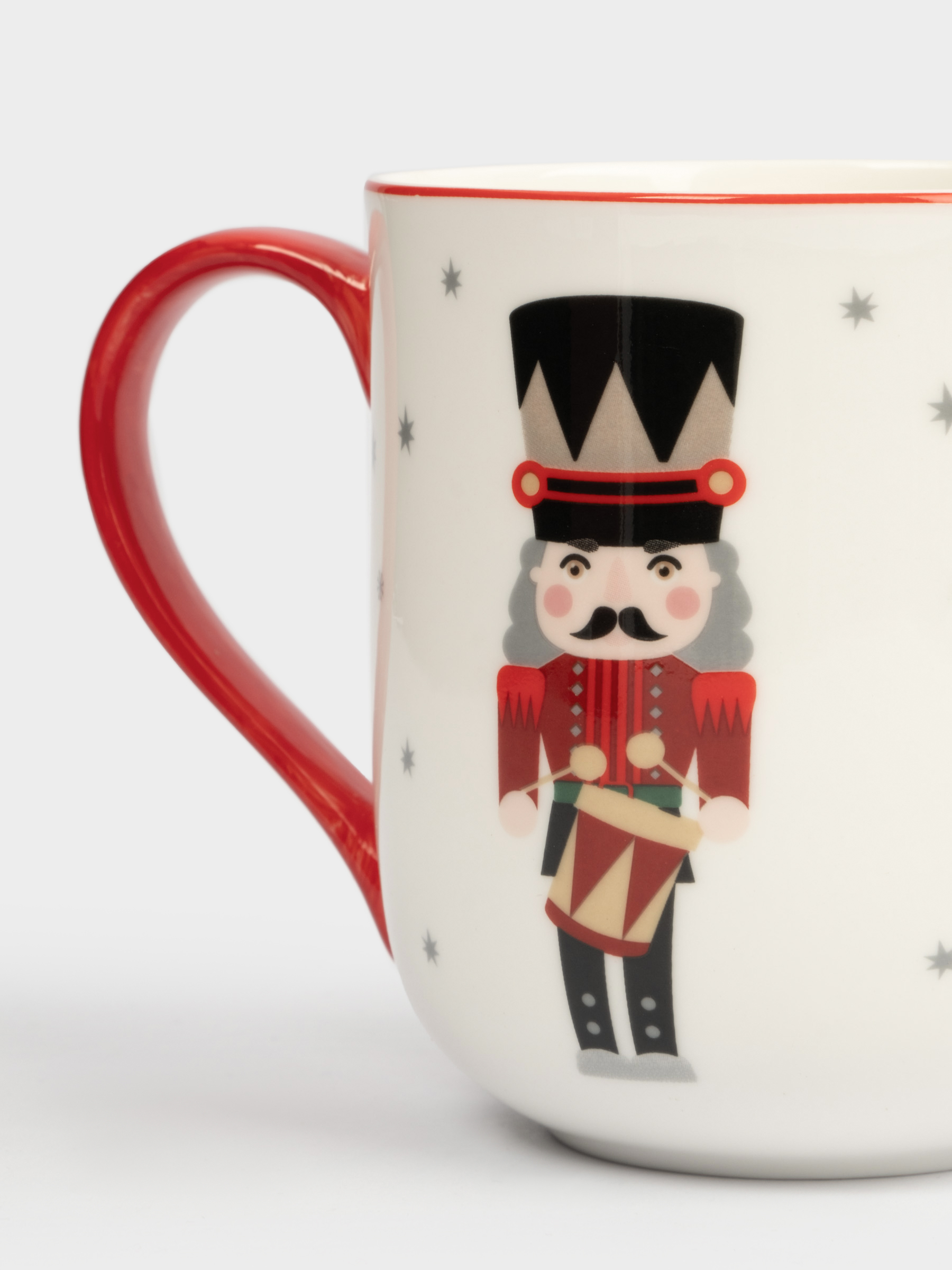 Кружка, 450 мл, фарфор F, бело-красная, Щелкунчик, Nutcracker, image-3