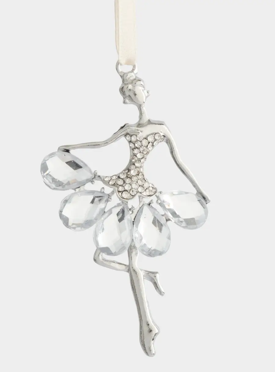 Игрушка елочная, 8 см, металл, серебристая, Балерина, Event ,image-2