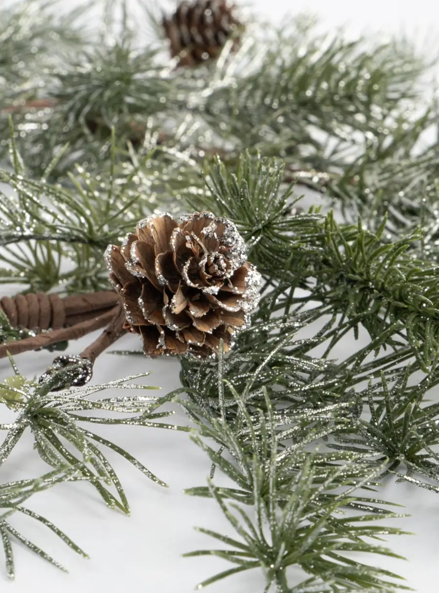 Венок декоративный, 16/48 см, пластик/шишки, Еловая ветка, Interior Conifer ,image-3