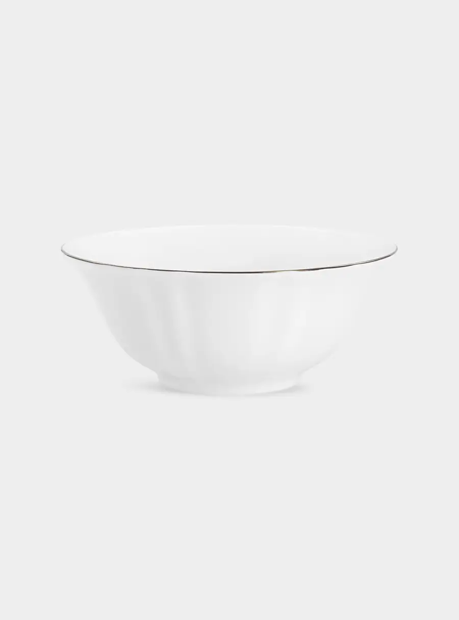 Сервиз обеденный, 6 перс, 21 пр, фарфор F, белый, с серебристым кантом, Lotus silver ,image-1