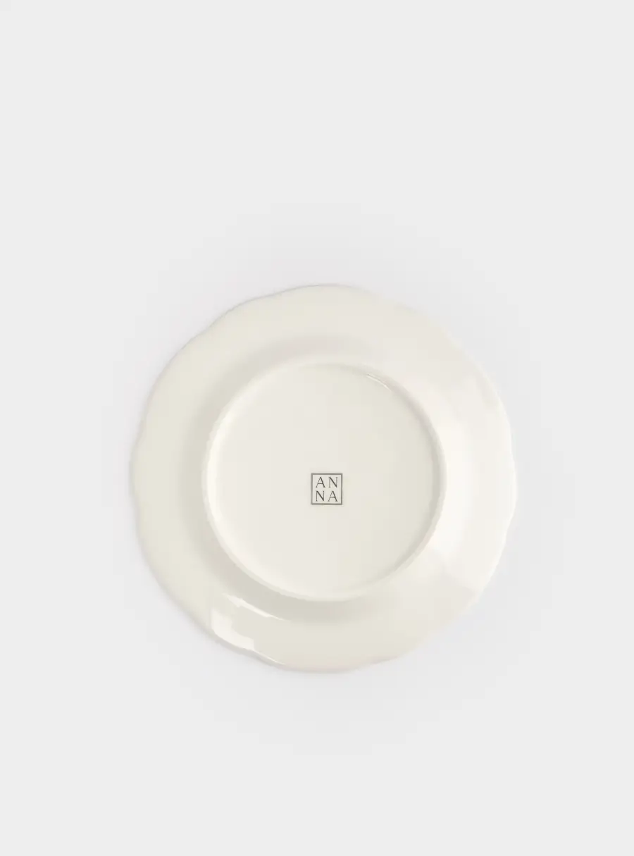 Тарелка закусочная, 19 см, фарфор P, белая, Коричневые цветы, Burgundy, image-5