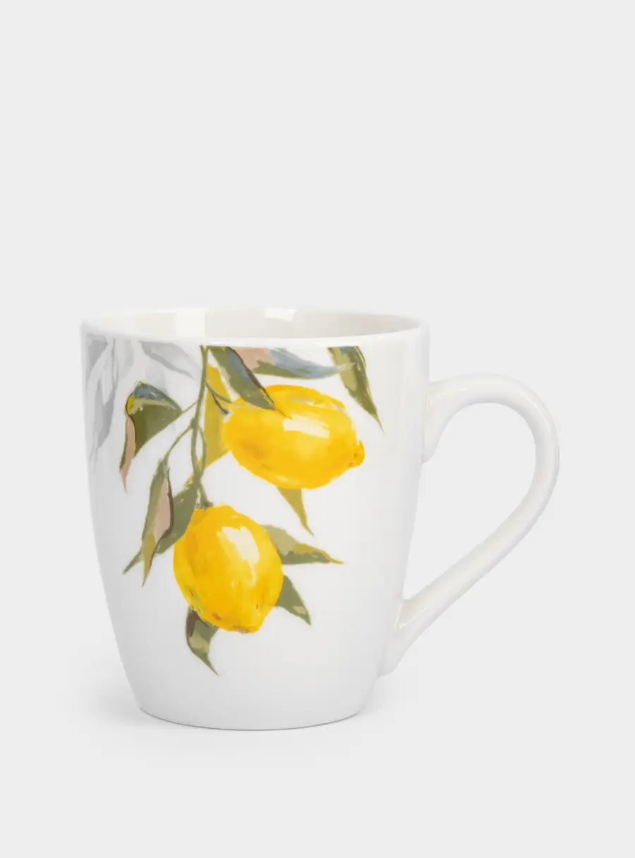 Кружка, 350 мл, 2 шт, фарфор P, белый, Лимоны, Palermo, image-4