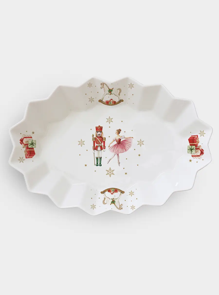 Блюдо, 25х17 см, фарфор P, овальное, белое, Щелкунчик и фея, Magie de Noel ,image-1