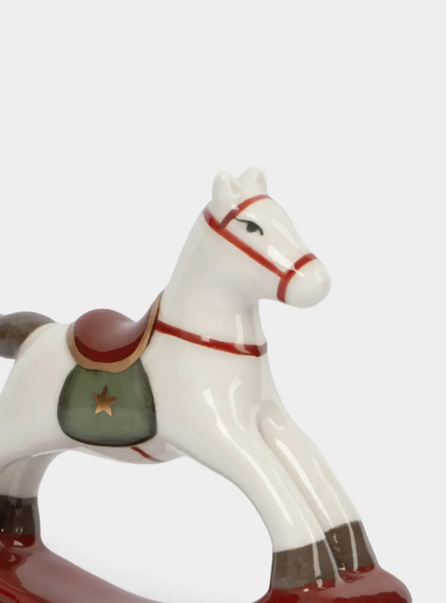 Статуэтка, 10 см, фарфор P, бежево-бордовая, Лошадка-качалка, Bright horse ,image-3
