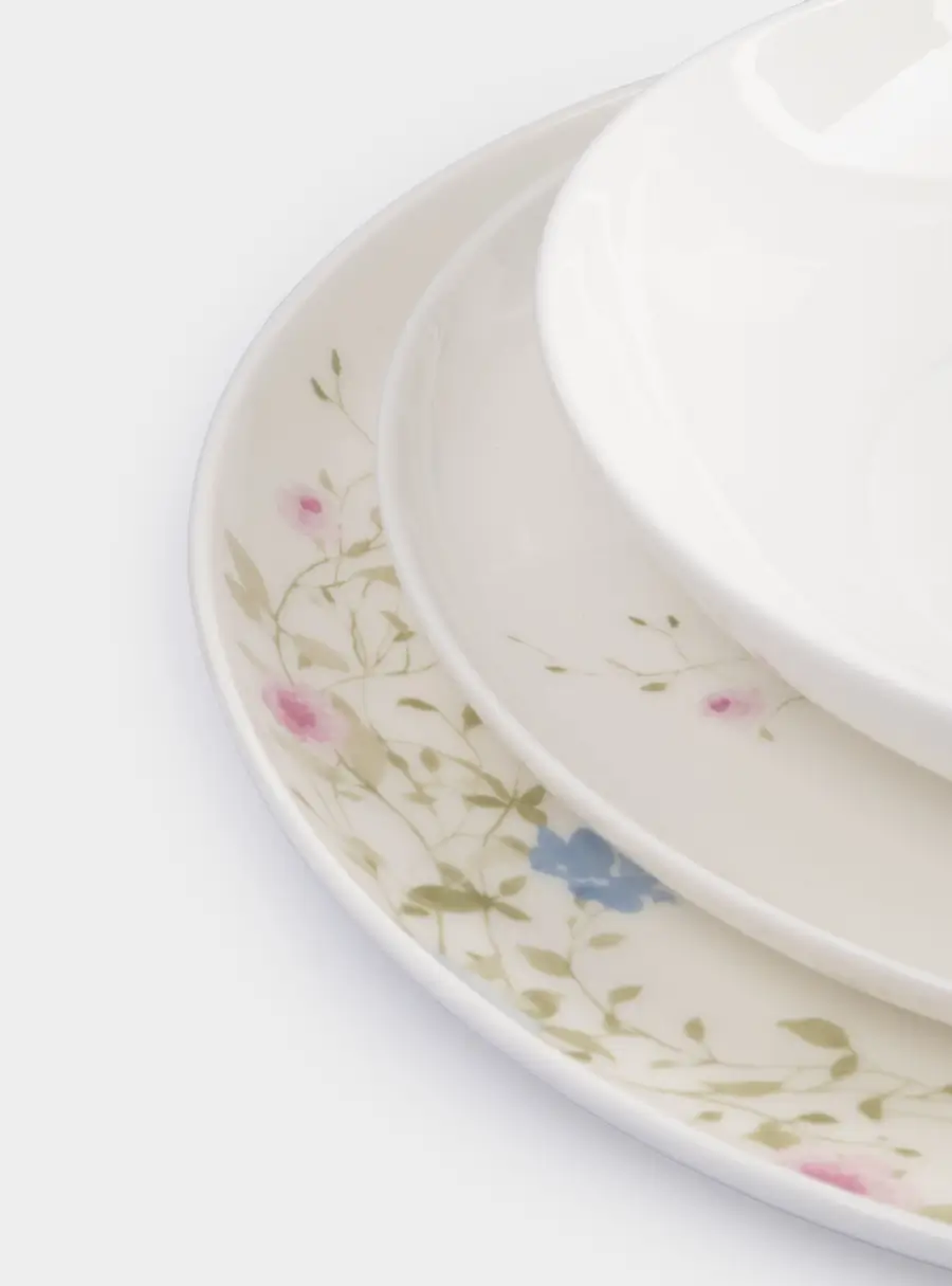 Сервиз обеденный, 6 перс, 18 пр, фарфор F, белый, Цветы, Gentle garden, image-5