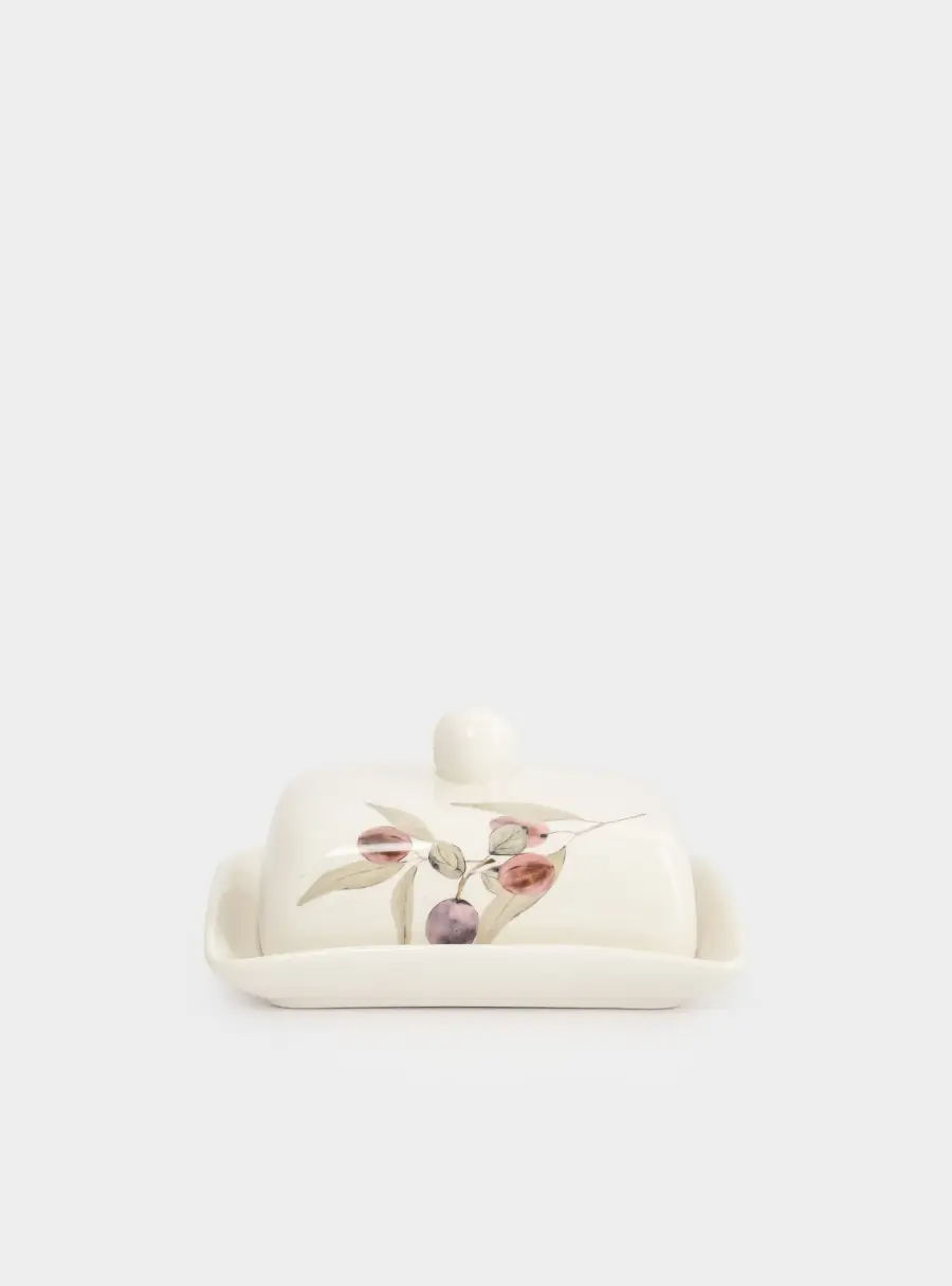 Масленка, 17 см, керамика, белая, Сливы, Plum Orchard ,image-1