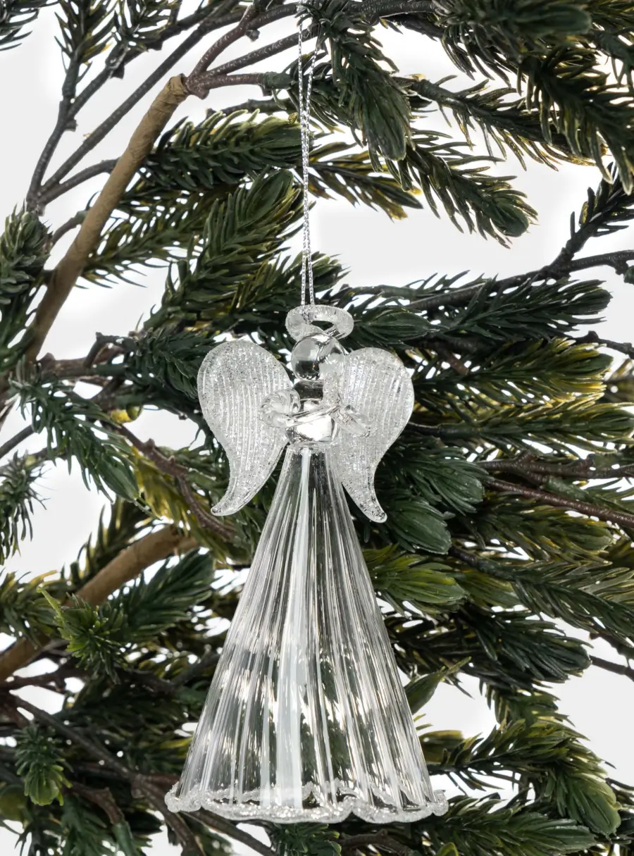 Игрушка елочная, 11 см, стекло, серебристая, Ангел, Event ,image-2