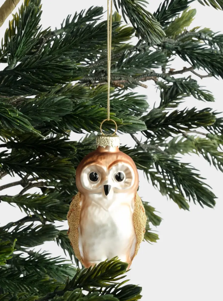 Игрушка елочная, 5х8 см, стекло, Сова, New year, image-4