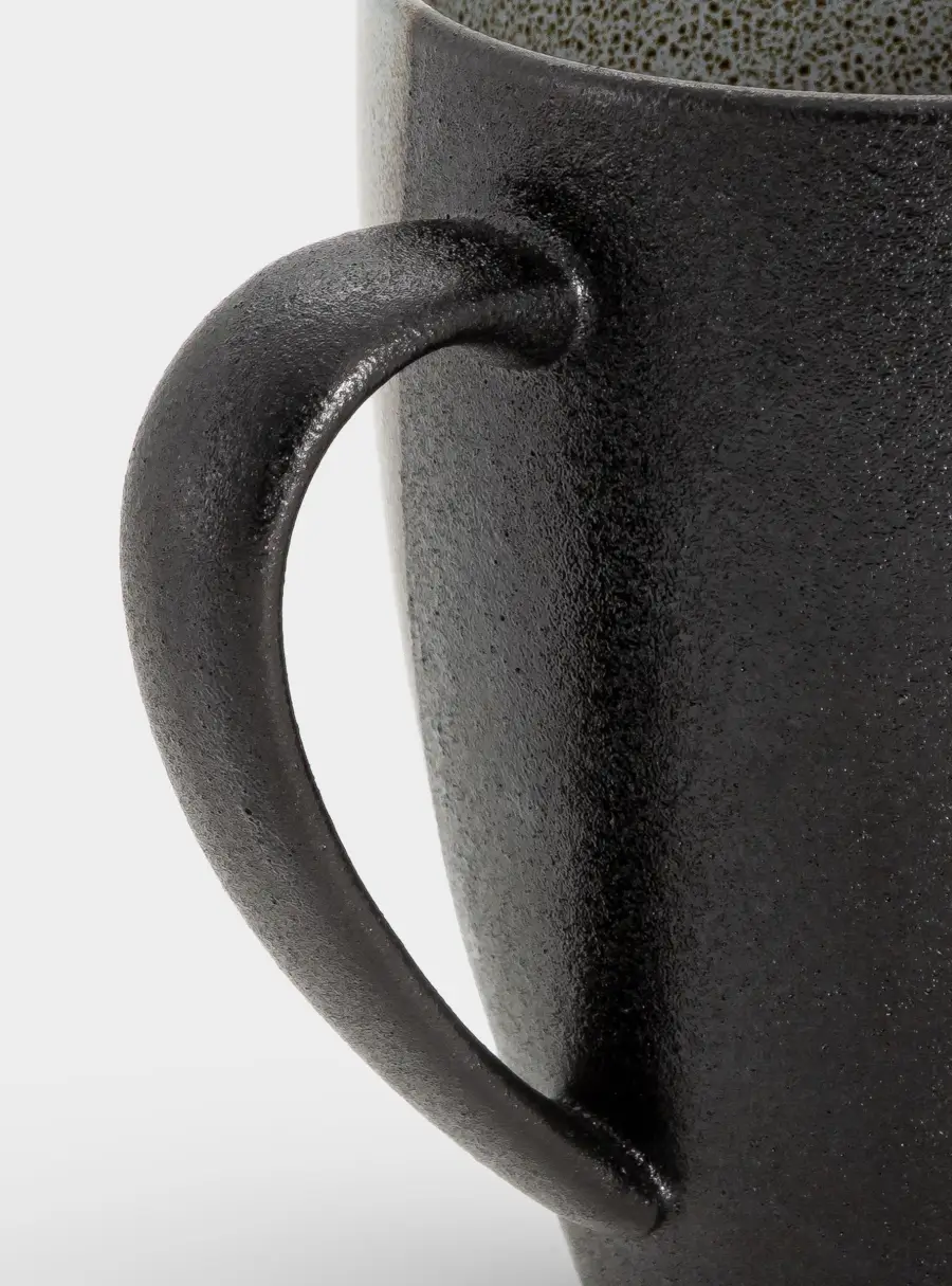 Кружка, 400 мл, фарфор P, черно-серая, в крапинку, Umi ,image-2