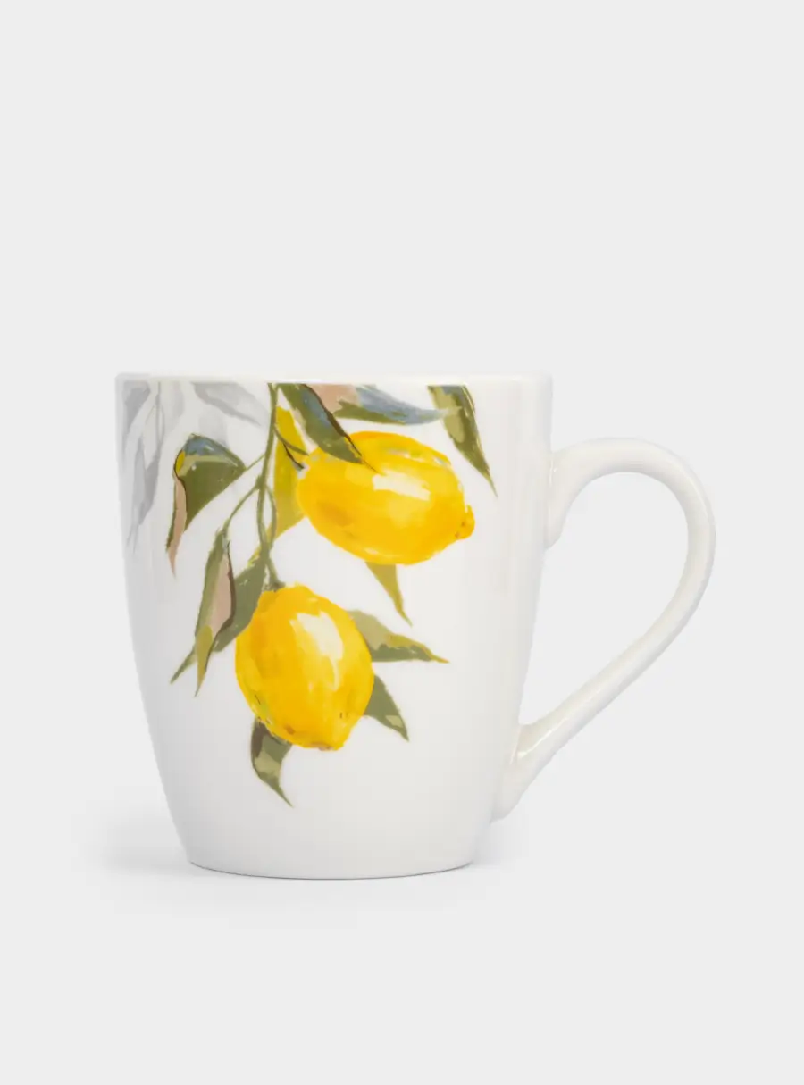 Кружка, 350 мл, 2 шт, фарфор P, белый, Лимоны, Palermo, image-5