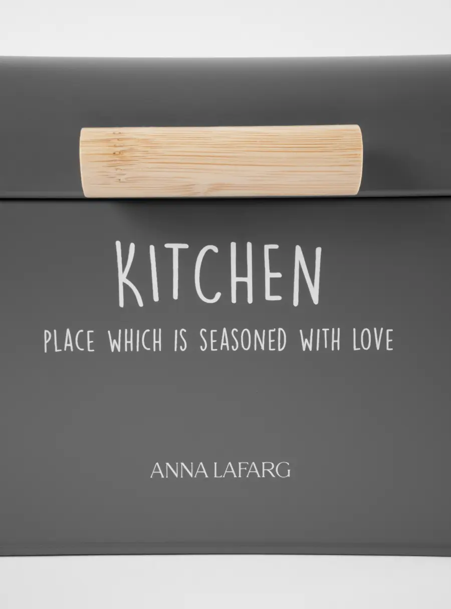 Хлебница, 30х17х18 см, металл/дерево, прямоугольная, графитовая, Local ,image-3