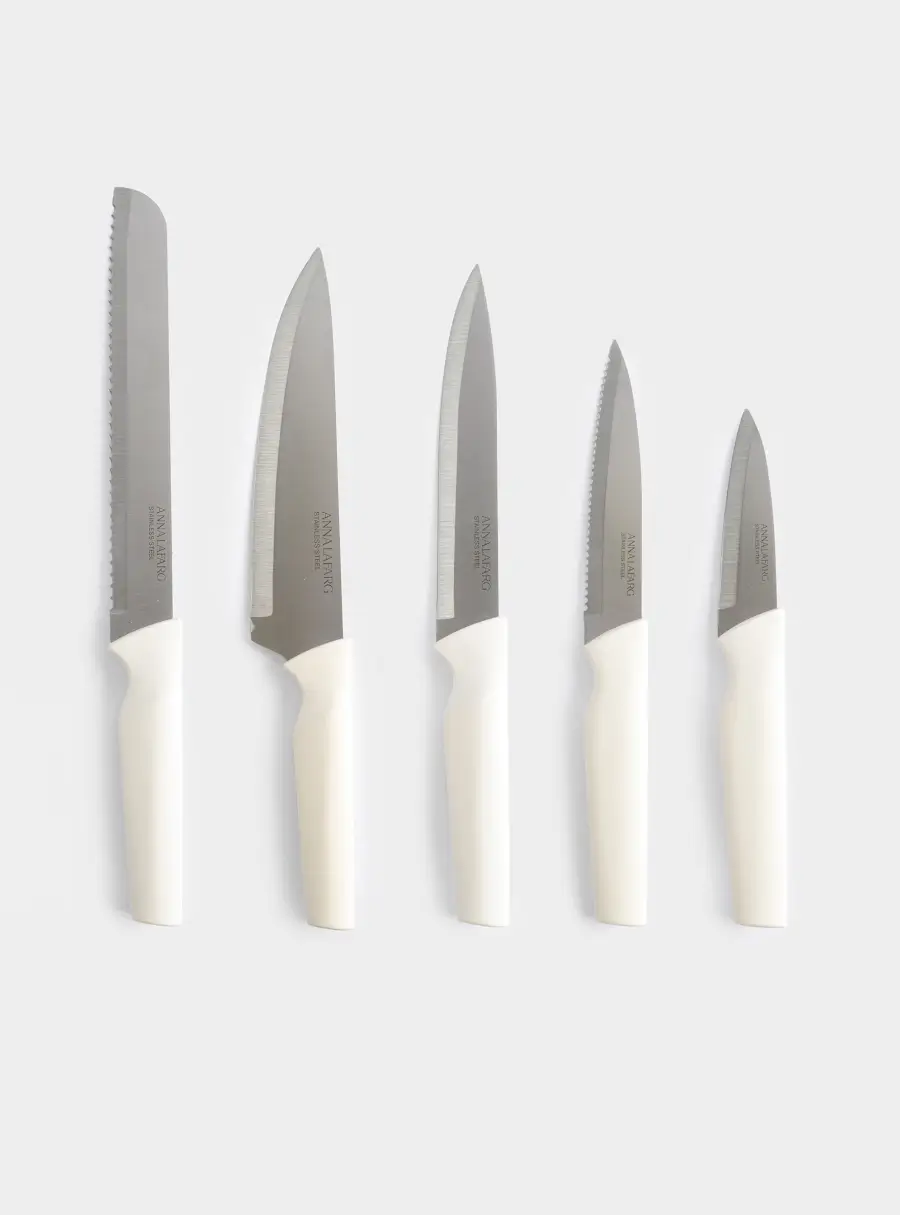 Набор ножей, 5 пр, в подставке, нержавеющая сталь/пластик, молочный, Wenge, image-5