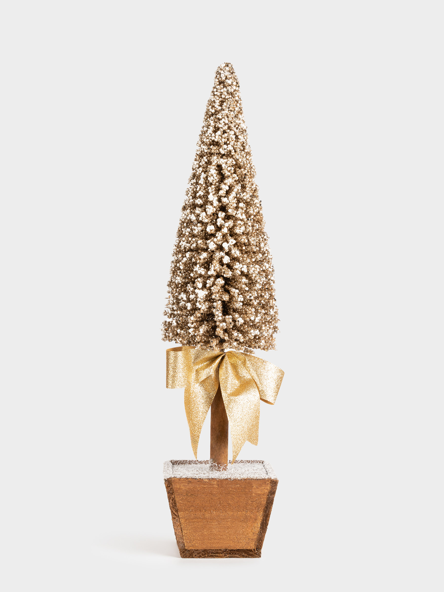 Ель искусственная, 53 см, в горшке, пластик/дерево, шампань, Interior silver, image-0