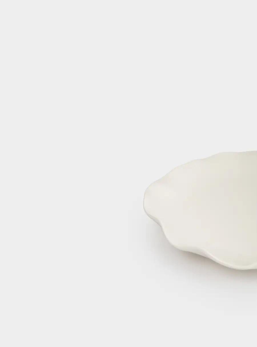 Тарелка обеденная, 26 см, фарфор P, белая, Волнистый край, White ocean, image-4