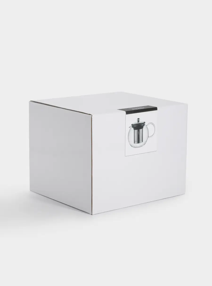 Чайник заварочный, 1,2 л, стекло Б/сталь/силикон, серебристо-черный, Base black, image-4