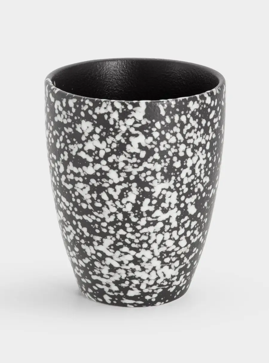 Кружка, 400 мл, фарфор P, черная, в белую крапинку, Caviar Galaxy, image-4