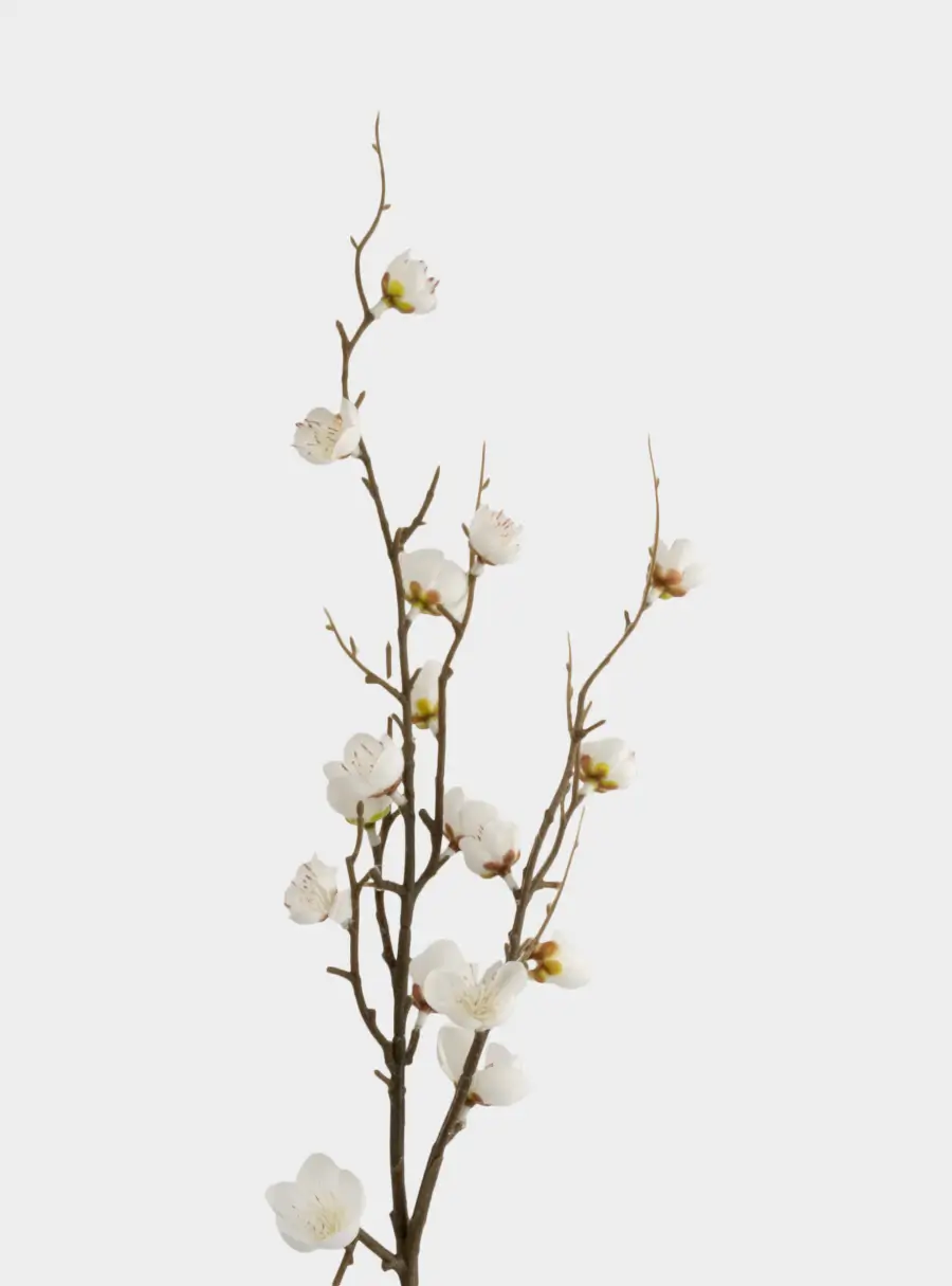 Ветка декоративная, 80 см, полиэстер/металл, Белые цветы, Interior spring ,image-1