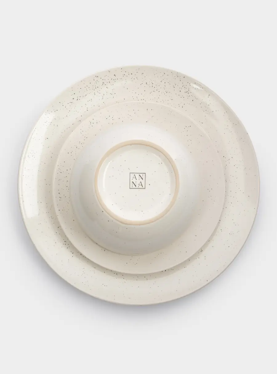 Сервиз обеденный, 6 перс, 18 пр, керамика, молочный, в крапинку, Viveiro, image-4