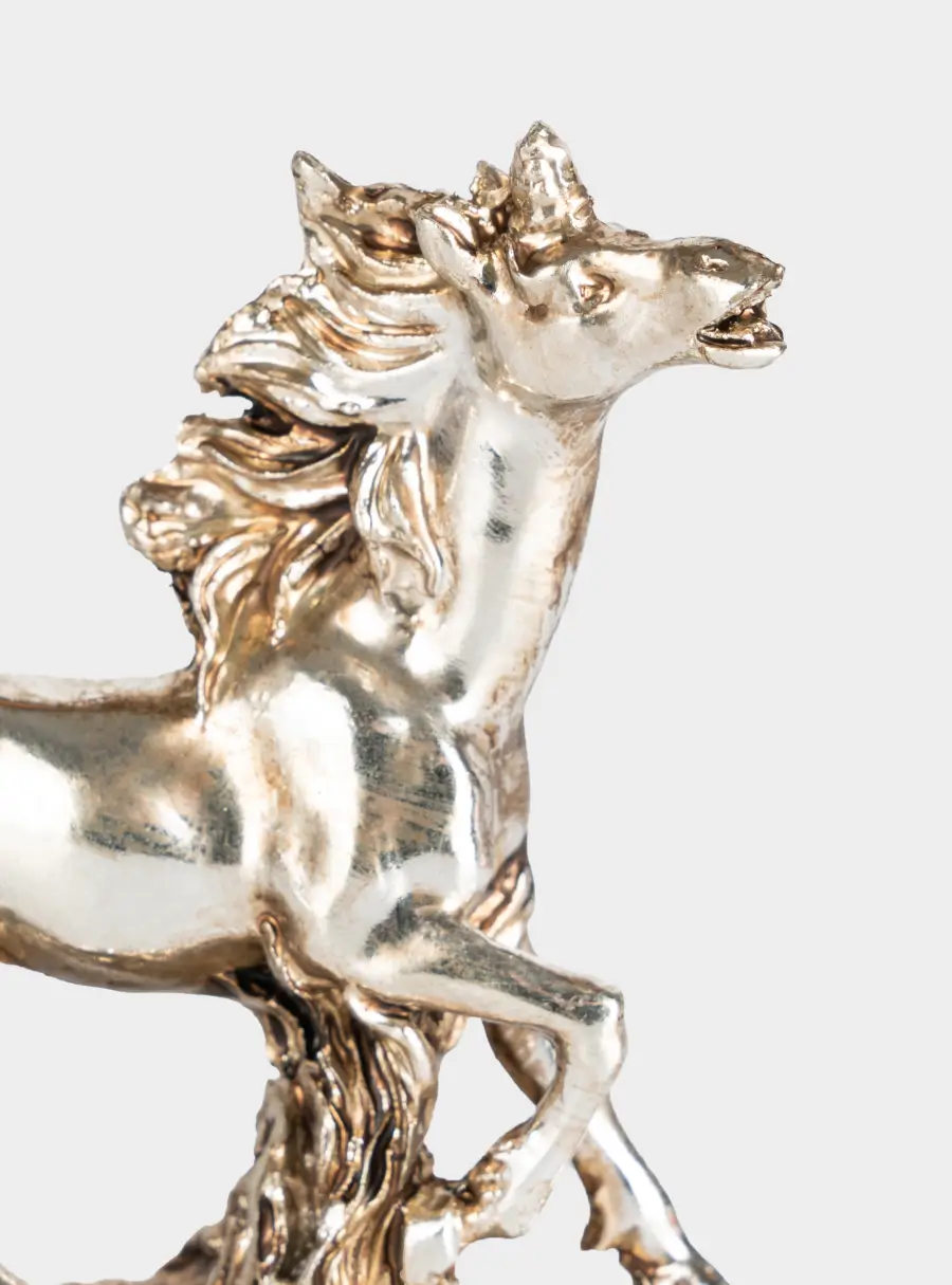 Статуэтка, 8 см, полирезин, серебристая, Бегущая лошадь, Horse ,image-3