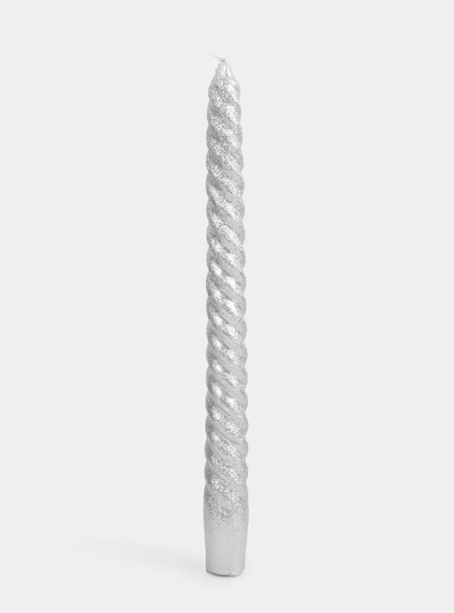 Свеча, 25 см, 2 шт, тонкая, серебристая, Rope ,image-3