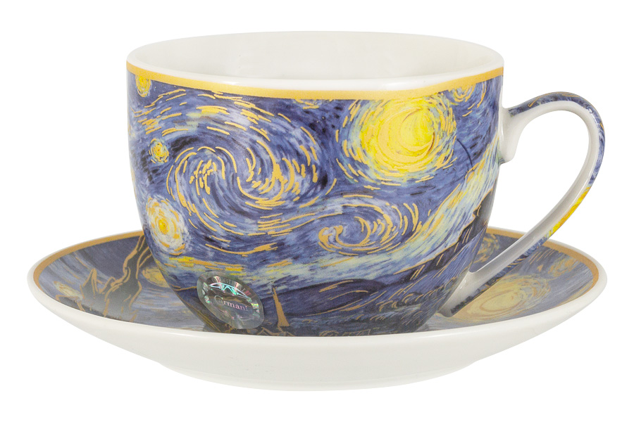 Чашка с блюдцем Звёздная ночь (В. Ван Гог), 0,26 л