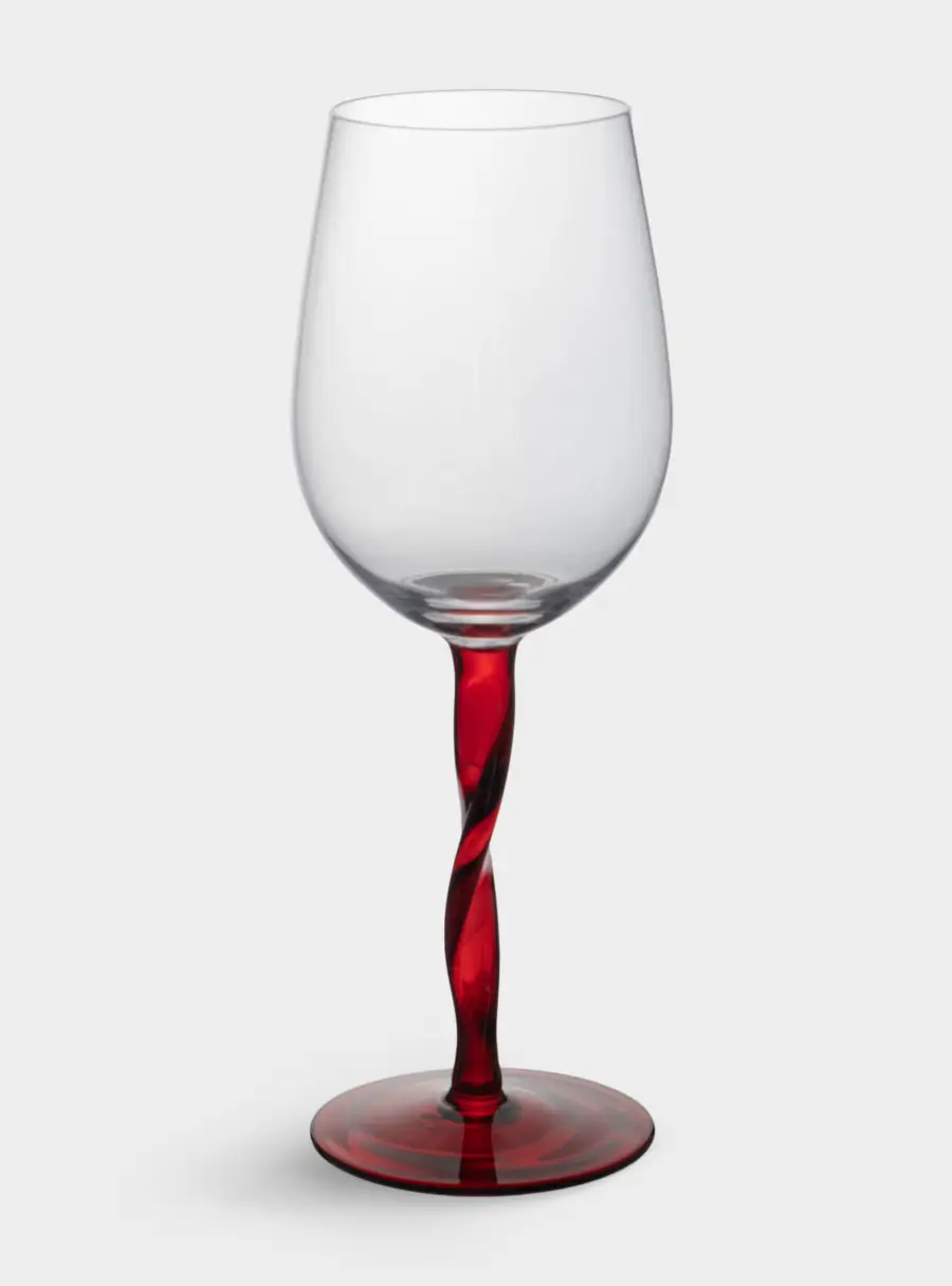 Бокал для вина, 540 мл, 2 шт, стекло, красная ножка, Villalago ,image-3