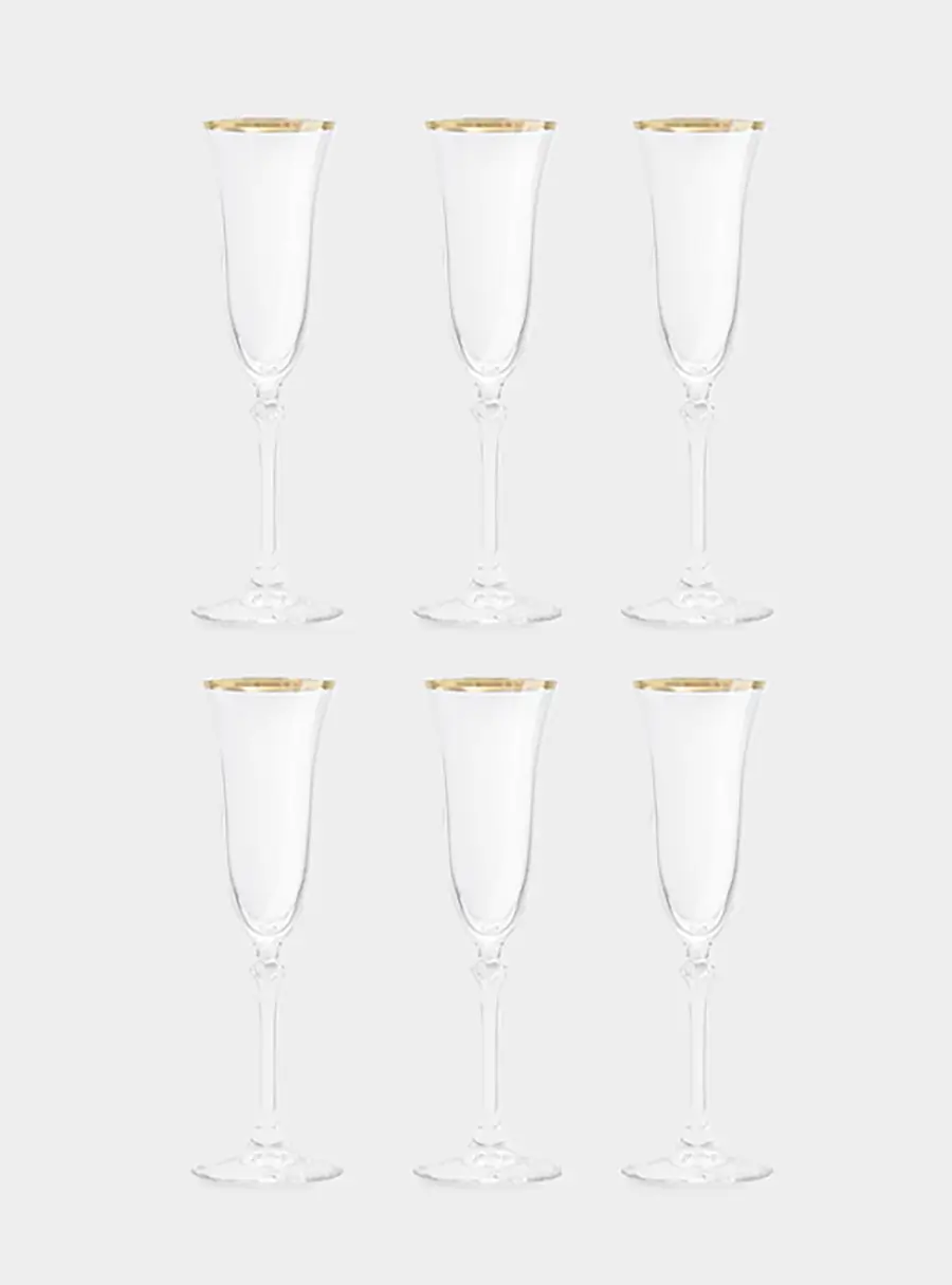 Набор бокалов для шампанского, 6 пр, 150 мл, Gemma, золото ,image-0