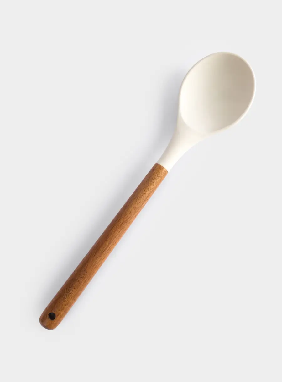 Ложка сервировочная, 32 см, силикон/дерево, молочный, Wenge, image-5