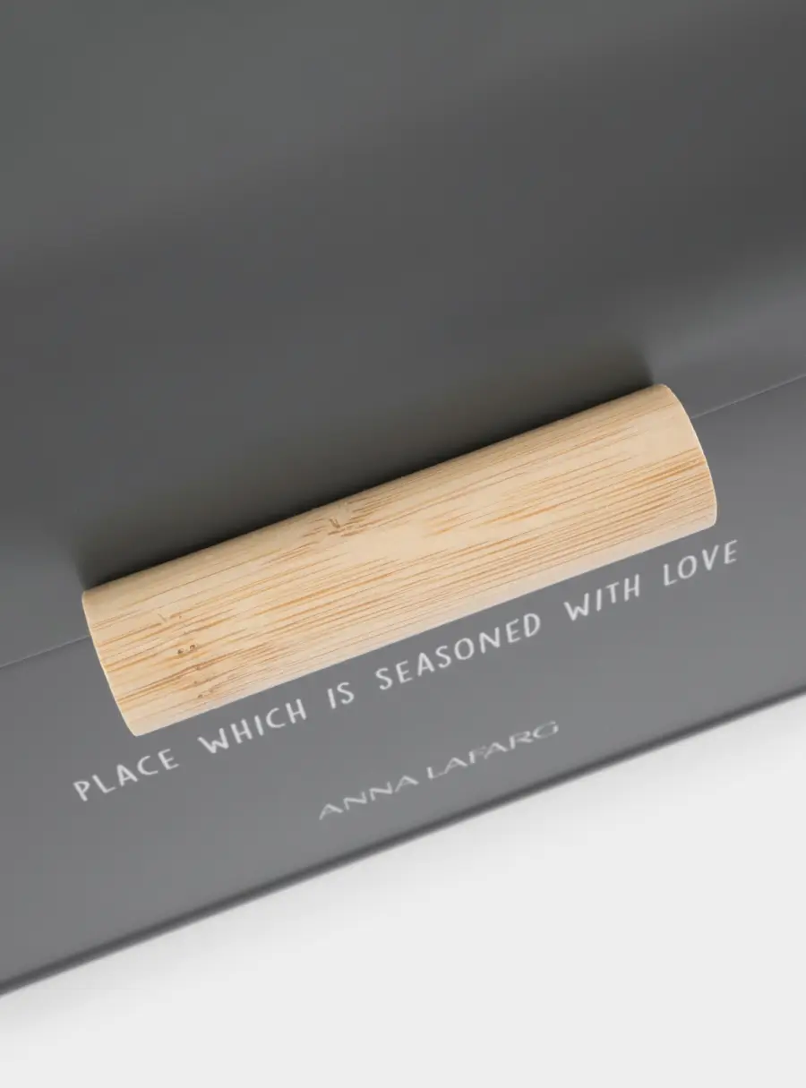 Хлебница, 30х17х18 см, металл/дерево, прямоугольная, графитовая, Local, image-4