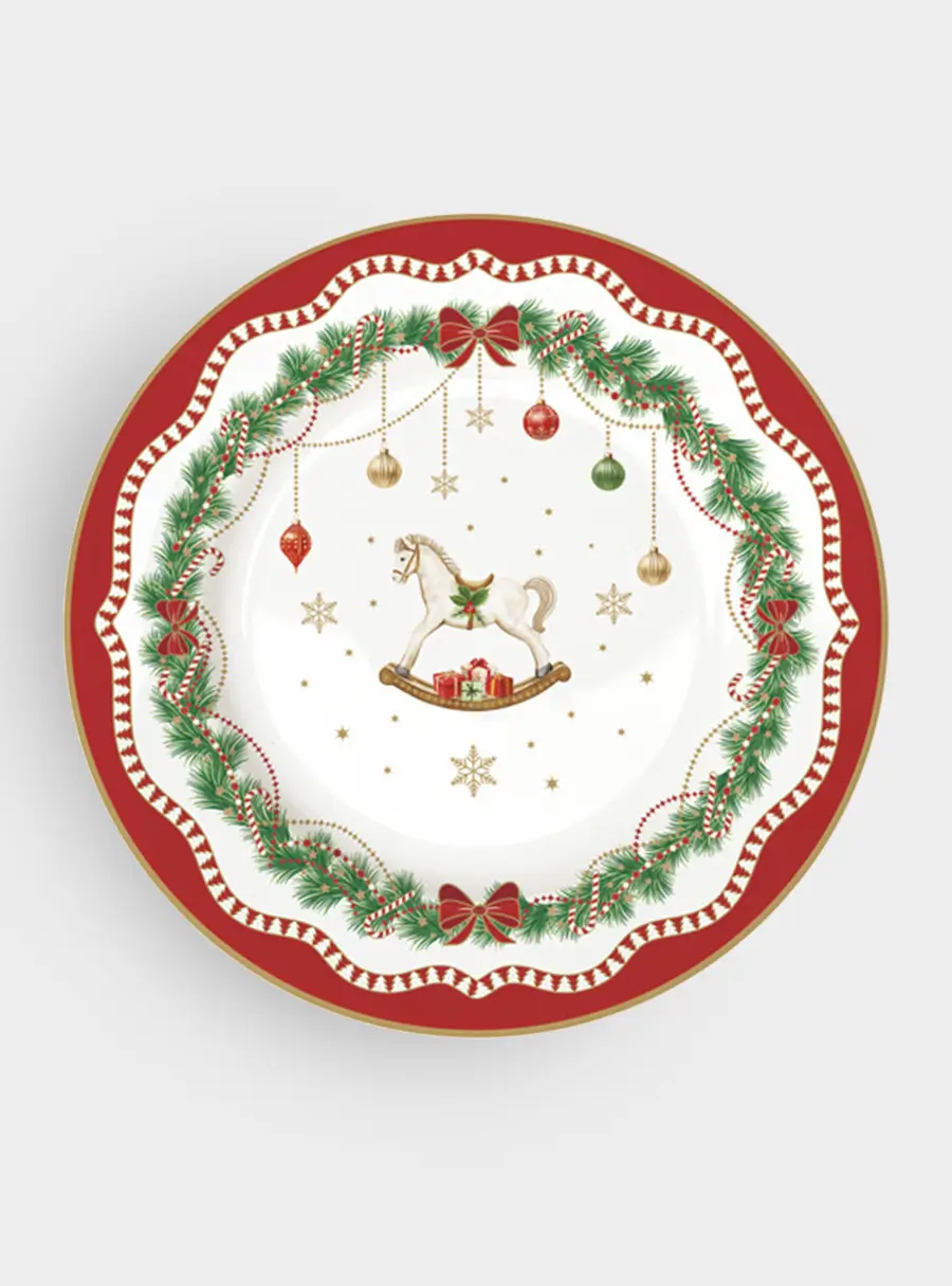 Тарелка десертная, 19 см, 4 шт, фарфор P, белая, Микс, Magie de Noel ,image-3
