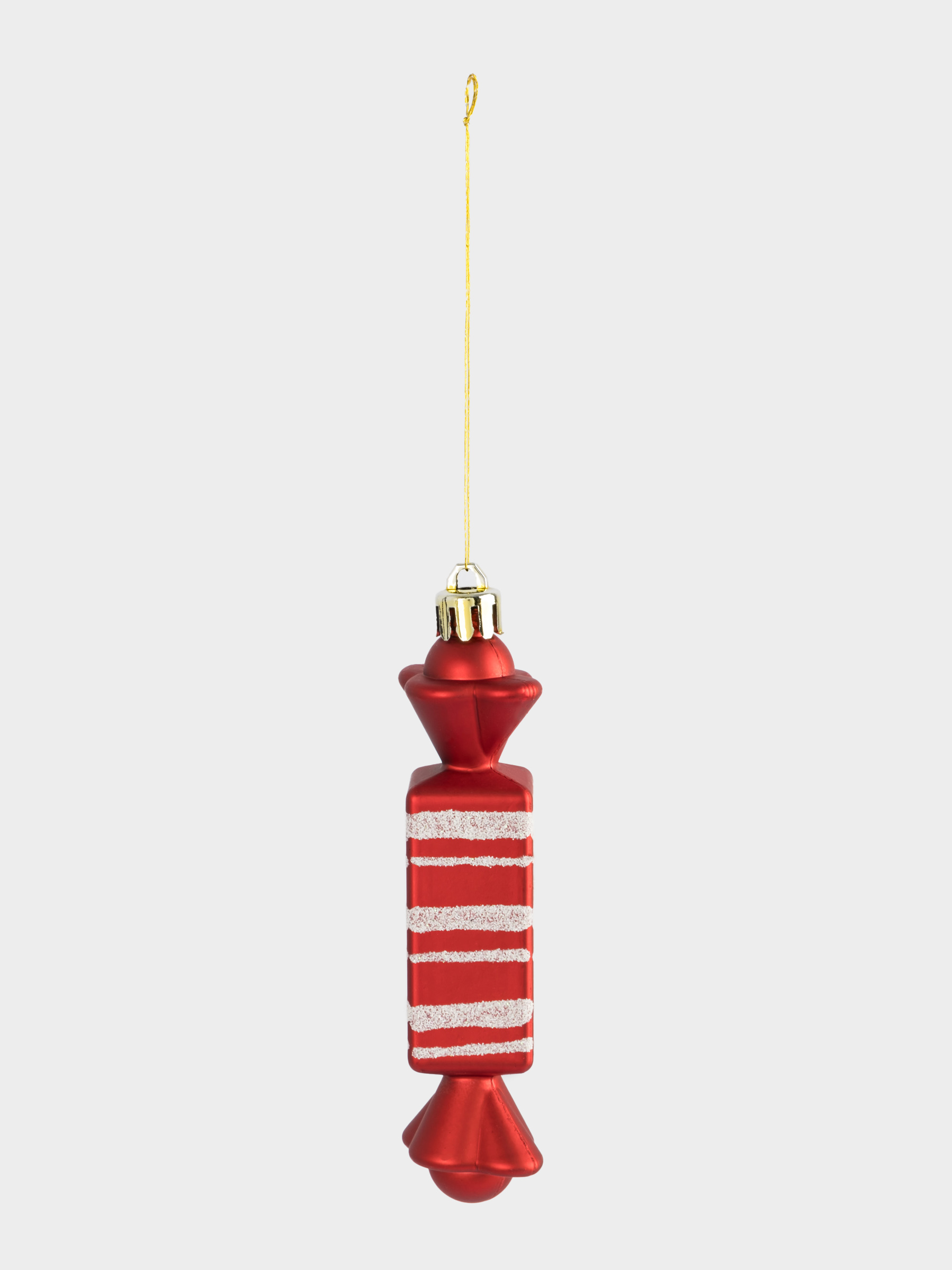Игрушка елочная, 2 шт, 3х12 см, пластик, красная, Конфеты, New year, image-4