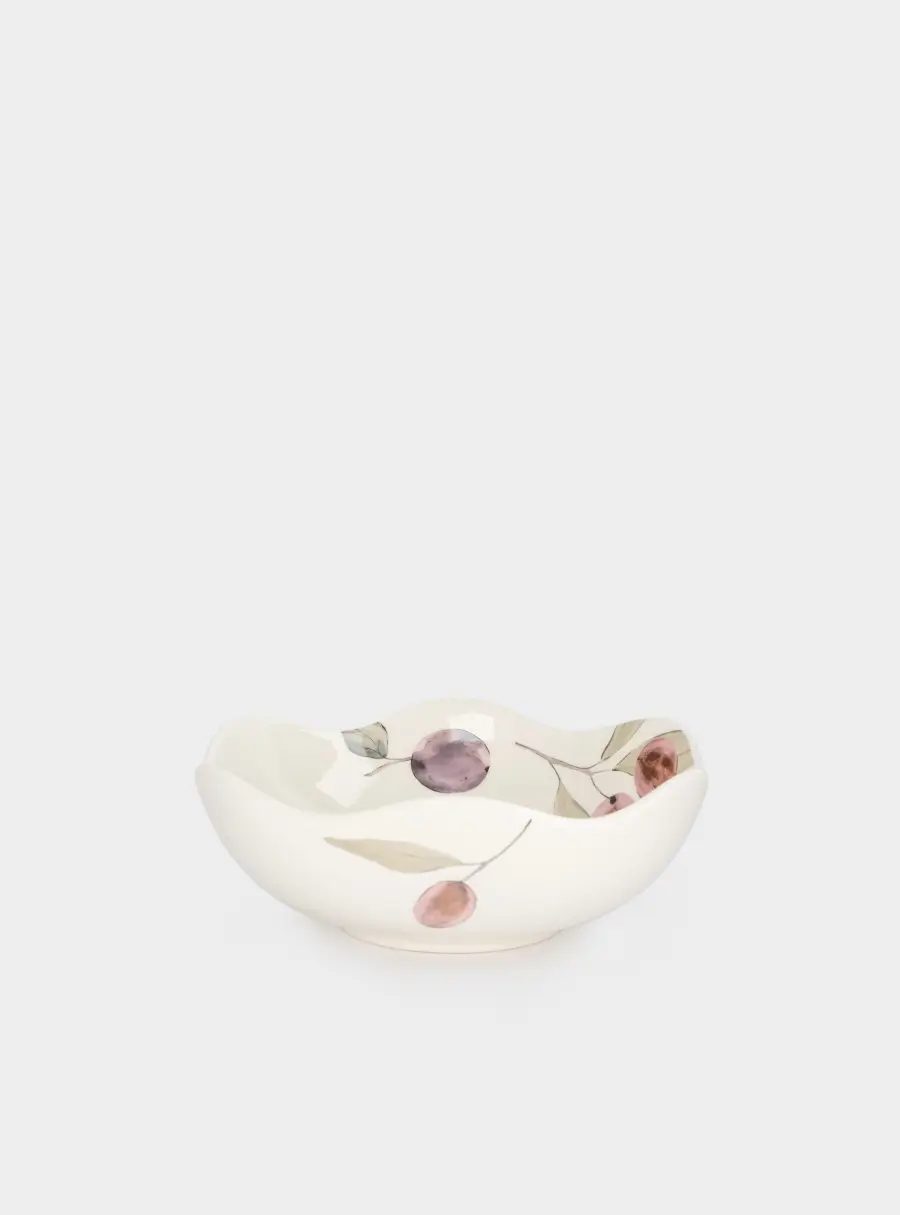 Салатник, 21х7 см, 1,1 л, керамика, белый, Сливы, Plum Orchard ,image-1