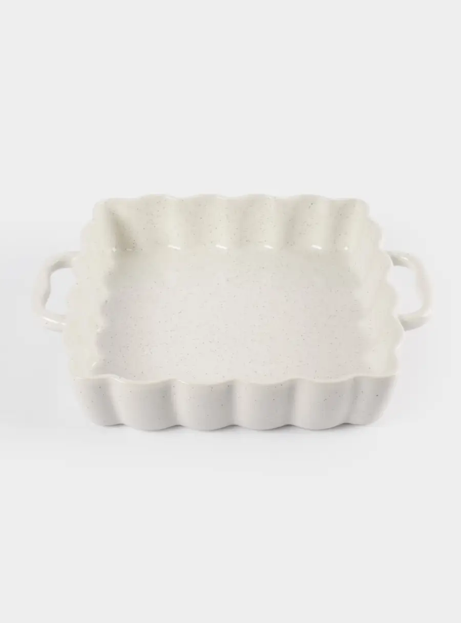 Форма для запекания, 26х26 см, с ручками, керамика, квадратная, белая, в крапинку, Bagel ,image-1