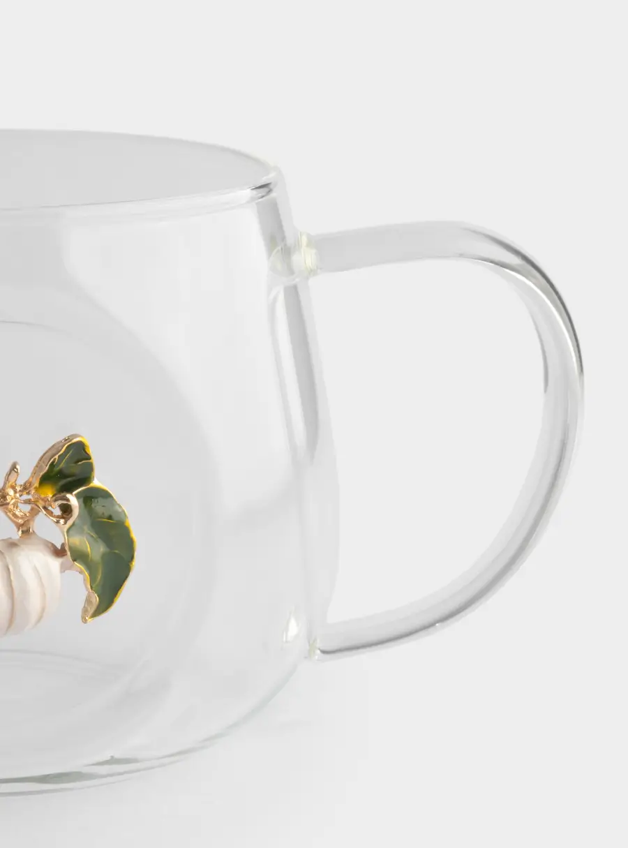 Кружка, 450 мл, стекло Б/металл, Тыква, Light pumpkin ,image-1