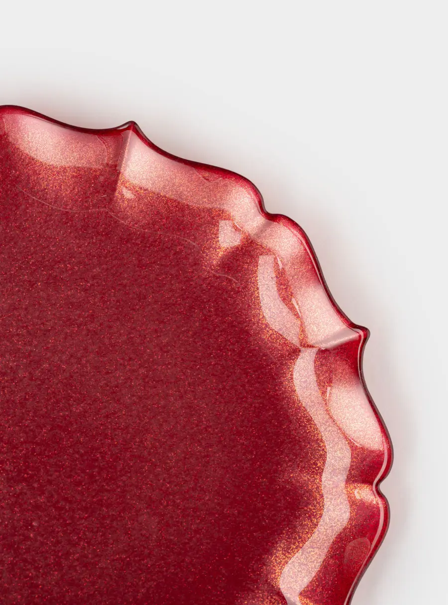 Тарелка обеденная, 28 см, стекло, красная, Seville ,image-4