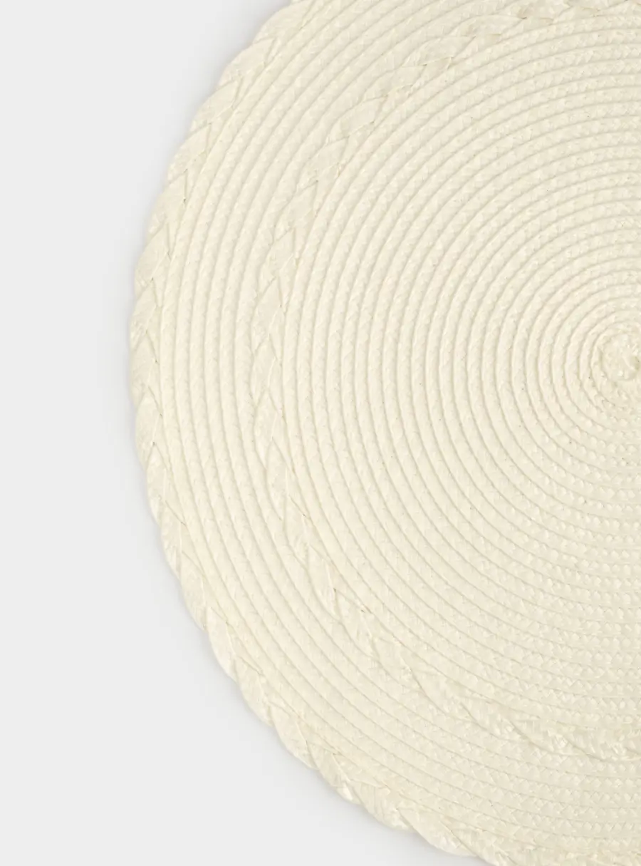 Салфетка под приборы, 38 см, полипропилен, круглая, молочная, Косы, Matera ,image-2