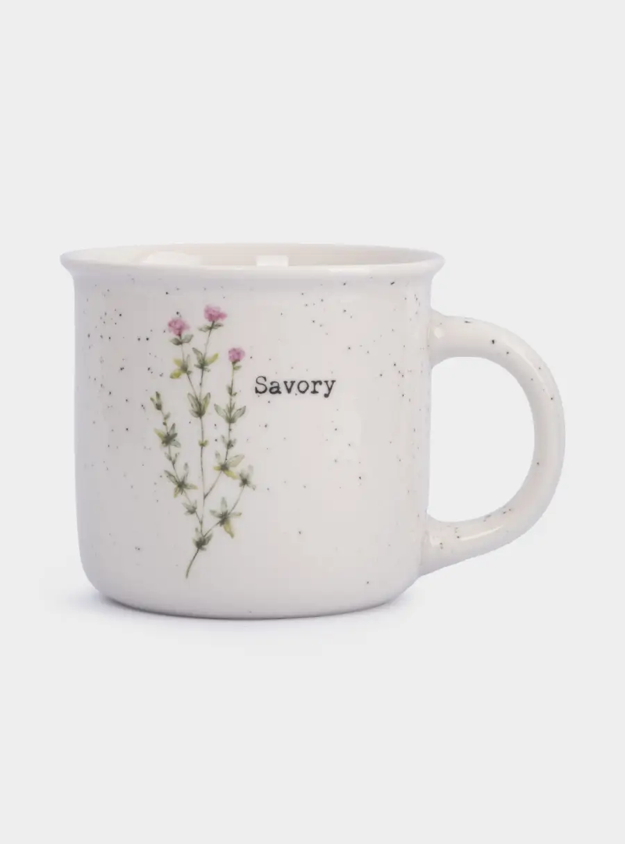 Кружка, 370 мл, фарфор N, белая, в крапинку, Чабер, Herbarium new, image-1