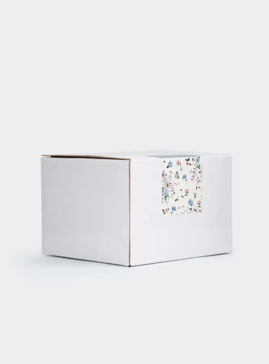 Кружка, 460 мл, керамика, молочно-голубая, Цветы, Mint flowers, image-7