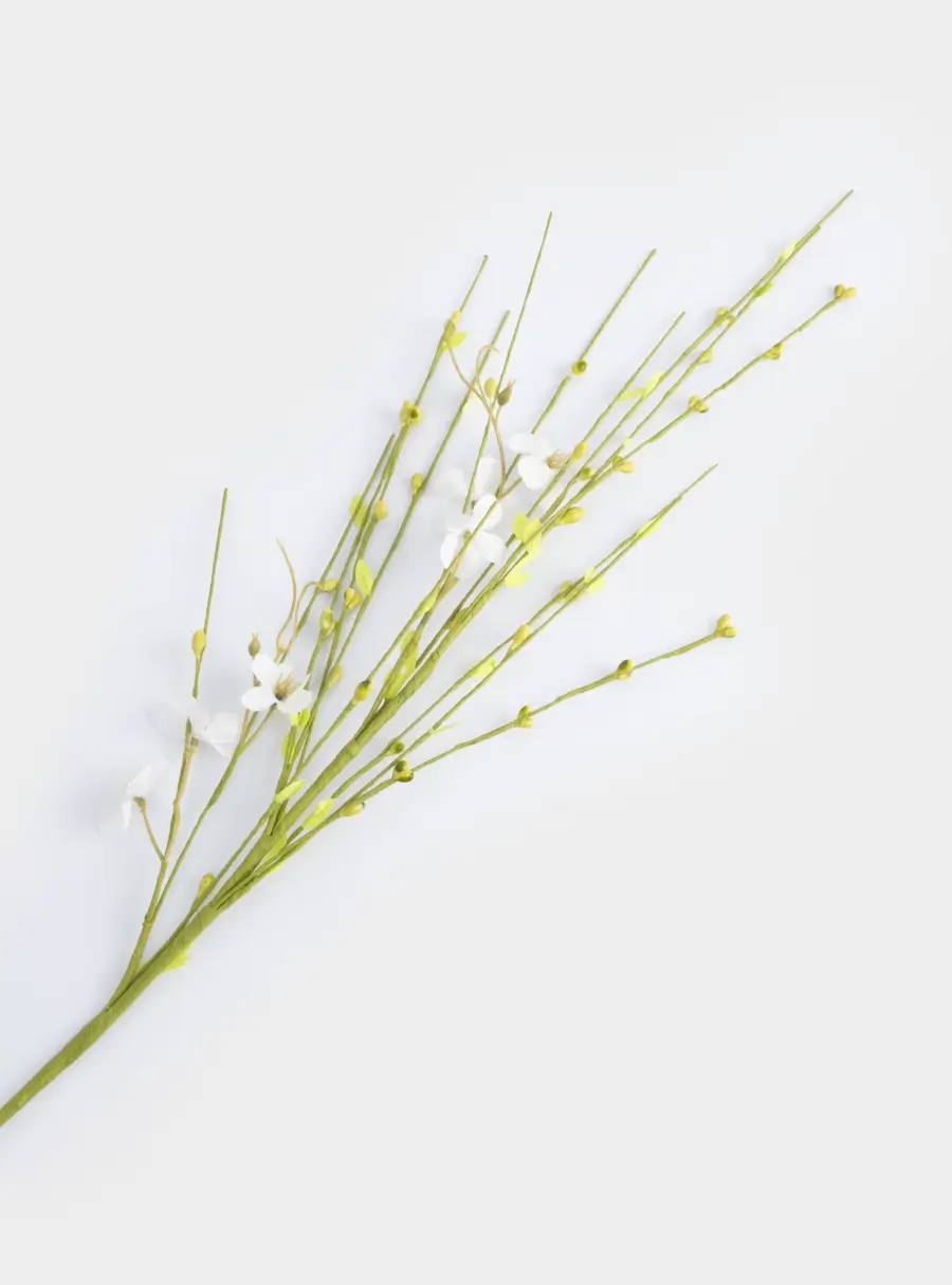 Ветка декоративная, 78 см, пластик/бумага, Белые цветы, Interior Easter ,image-1